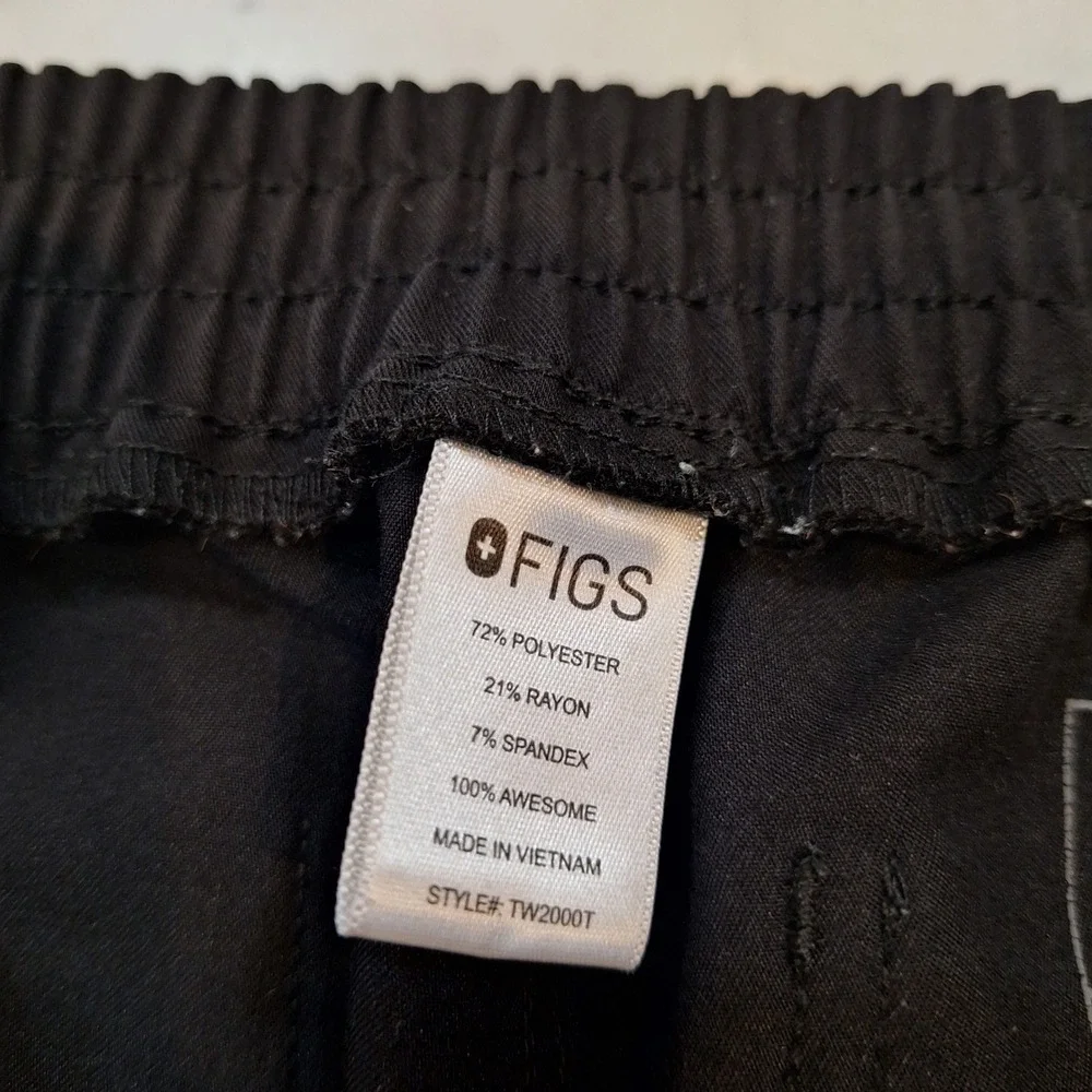 FIGS Scrub Pants Mens Lg Tall Black Technical Collection TW2000T Cargo Medical